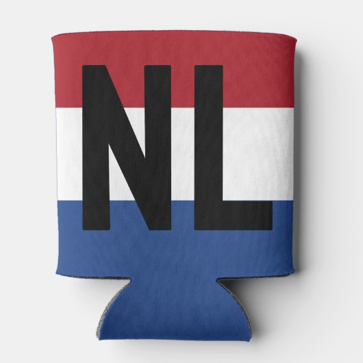 Nederland - vlag en afkorting blikjeskoeler (Achterkant)