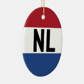 Nederland - vlag en afkorting keramisch ornament (Rechts)