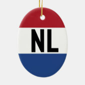 Nederland - vlag en afkorting keramisch ornament (Achterkant)