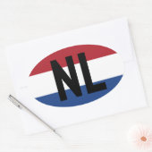Nederland - vlag en afkorting ovale sticker (Envelop)