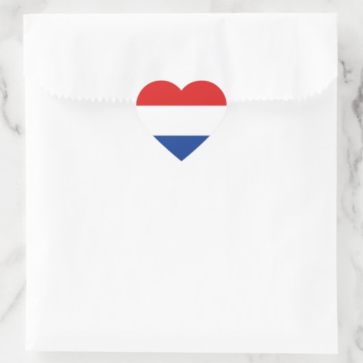 Nederland Vlag Hart Sticker (Tas)