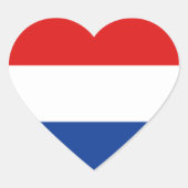 Nederland Vlag Hart Sticker (Voorkant)