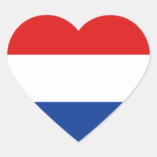 Nederland Vlag Hart Sticker (Voorkant)