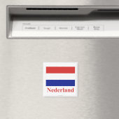 Nederland Vlag met Naam in het Nederlands Magneet (Insitu (Vaatwasser))