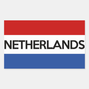 nederland - vlag naam rechthoekige sticker