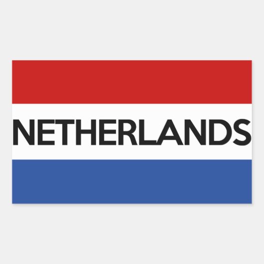 nederland - vlag naam rechthoekige sticker (Voorkant)