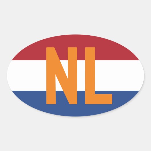 Nederland - vlag/NL Ovale Sticker (Voorkant)