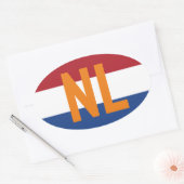 Nederland - vlag/NL Ovale Sticker (Envelop)