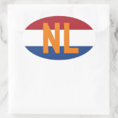 Nederland - vlag/NL Ovale Sticker (Tas)