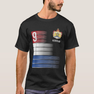 Nederland Vlag Nummer 9 Nederlands Voetbal Mannen  T-shirt