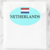 Nederland Vlag Ovale Ovale Sticker (Tas)