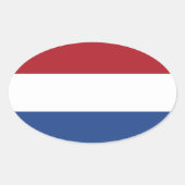 Nederland* Vlag Ovale Sticker (Voorkant)