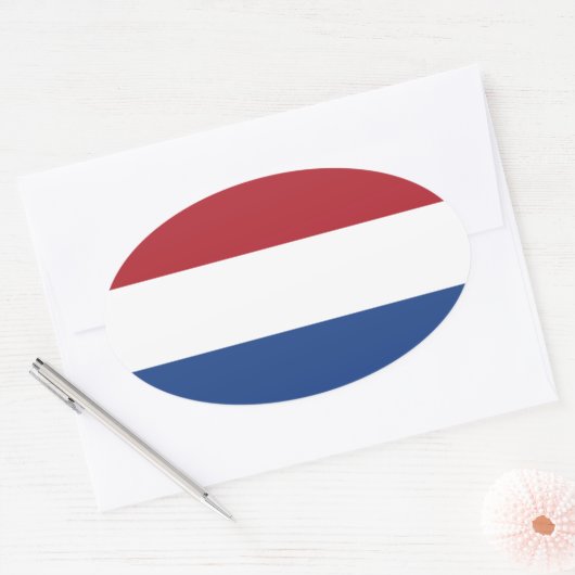 Nederland* Vlag Ovale Sticker (Envelop)