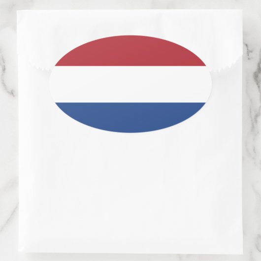 Nederland* Vlag Ovale Sticker (Tas)