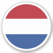 Nederland Vlag Ronde Sticker (Voorkant)