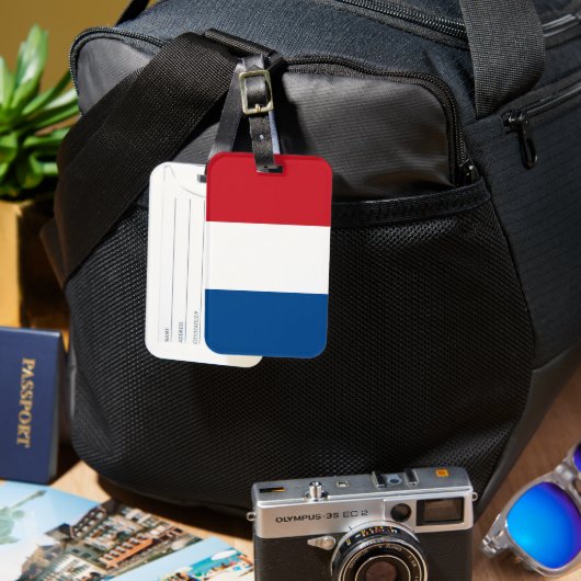 Nederland Vlag Souvenir Modern Bagagelabel (Voorkant & Achterkant)