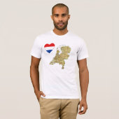 Nederland Vlaggenhart en -kaart T-Shirt (Voorkant volledig)