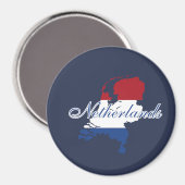 Nederland Vlaggenkaart Souvenir Modern, Achterkant Magneet (Voorkant / Achterkant)