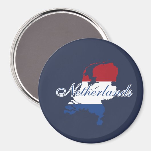 Nederland Vlaggenkaart Souvenir Modern, Achterkant Magneet (Voorkant / Achterkant)