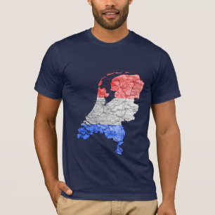 Nederland Vlagkleur Kaart T-Shirt
