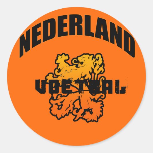 Nederland Voetbal 2010 Cadeaus Ronde Sticker (Voorkant)