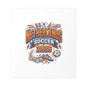 Nederland Voetbal 2026 Voetbal Vet Land Typogr Notitieblok