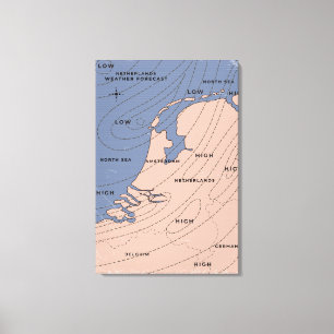 Nederland weerbericht canvas afdruk