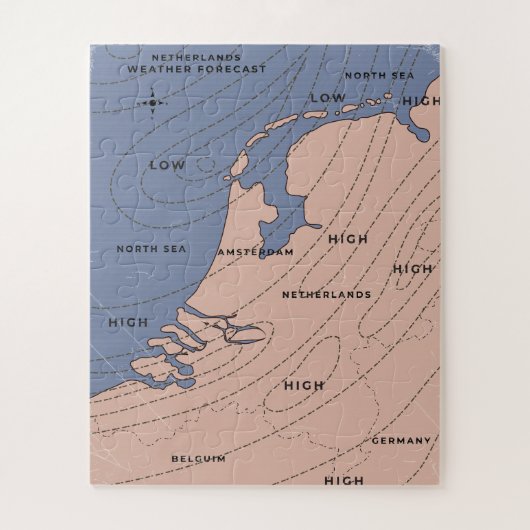 Nederland weerbericht legpuzzel (Verticaal)