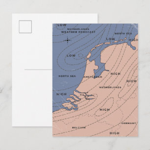 Nederland weerbericht uitnodiging briefkaart