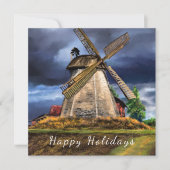 Nederland Windmolen Feestdagen Kaart (Voorkant)