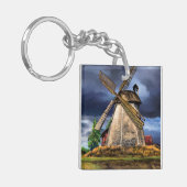 Nederland Windmolen Landschap Sleutelhanger Gift (Voorkant Links)