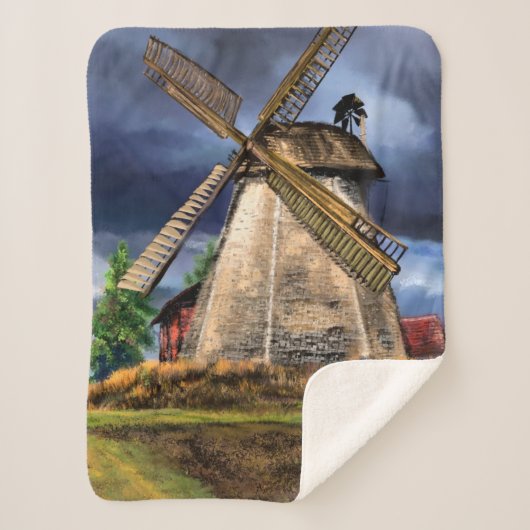Nederland Windmolen Sherpa Blanket Deken (Voorkant)