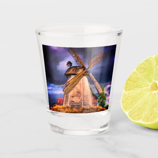 Nederland Windmolen Shot Glass Glas (Voorkant)