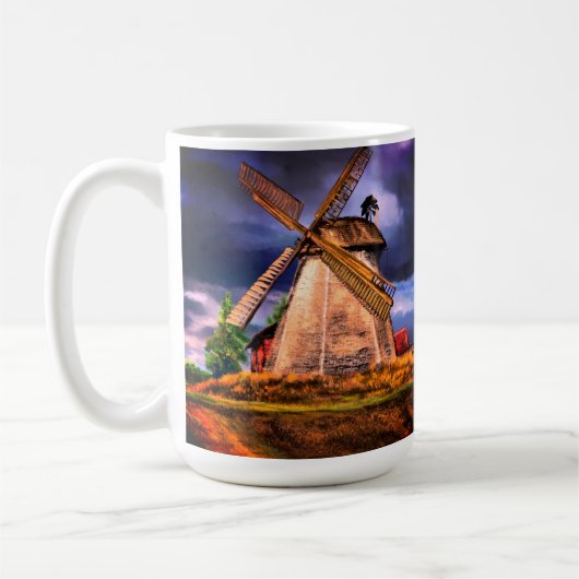 Nederland Windmolen Zonsondergang Koffie Mok (Links)