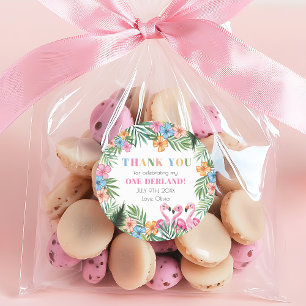 Nederland Zomer Tropische Flamingo 1e Verjaardag Ronde Sticker