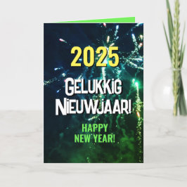 Nederlands 2025 Gelukkig Nieuwjaar | Tekst verzend Feestdagen Kaart