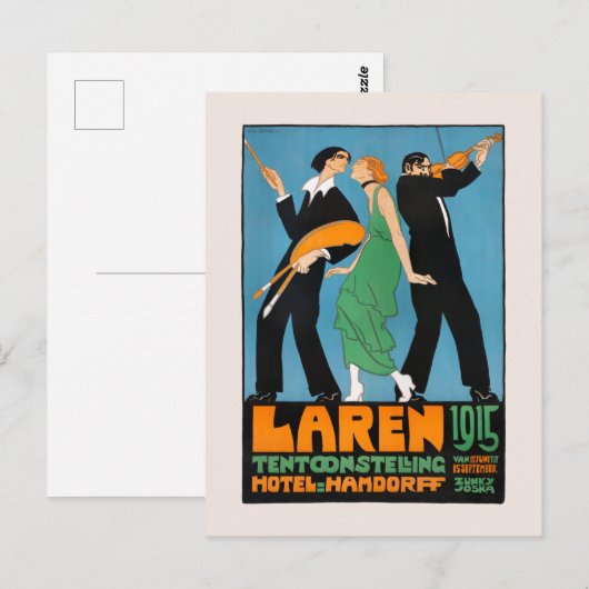 Nederlands  Adverteren Poster Laren 1915 Briefkaart (Voorkant / Achterkant)