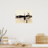 Nederlands Afbeelding, windmolen Schiedam Poster (Keuken)
