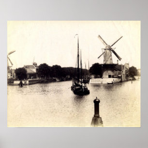 Nederlands Afbeelding, windmolen Schiedam Poster