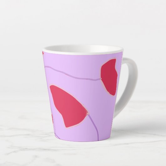 Nederlands als rode tulpen latte mok (Rechterhoek)