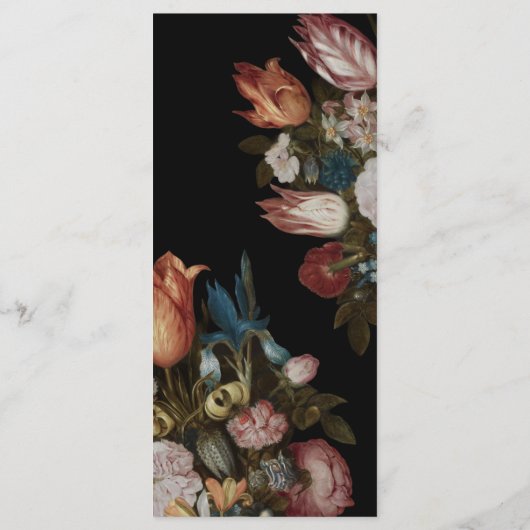 Nederlands Ambrosius Bosschaert Bloemenolieverfsch Menu (Achterkant)