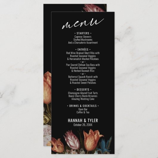 Nederlands Ambrosius Bosschaert Bloemenolieverfsch Menu (Voorkant / Achterkant)