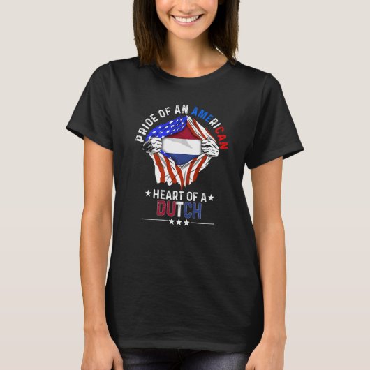 Nederlands - Amerikaans - Amerikaanse trots T-shirt (Voorkant)