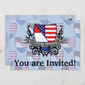 Nederlands-Amerikaanse vlag Kaart (Voorkant / Achterkant)