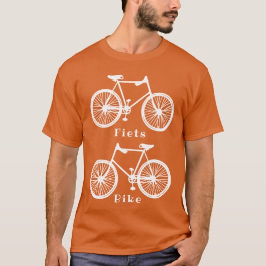 Nederlands Bike Bicycle Pieten oranje wit shirt (Voorkant)