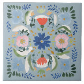 Nederlands Blauw Bloemmotief Cottage Tegeltje (Voorkant)