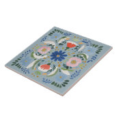 Nederlands Blauw Bloemmotief Cottage Tegeltje (Zijkant)