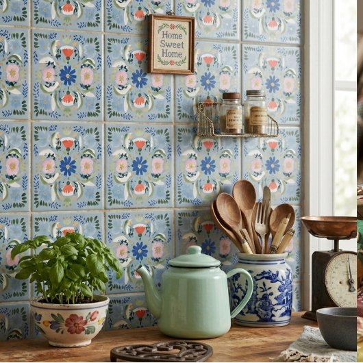 Nederlands Blauw Bloemmotief Cottage Tegeltje