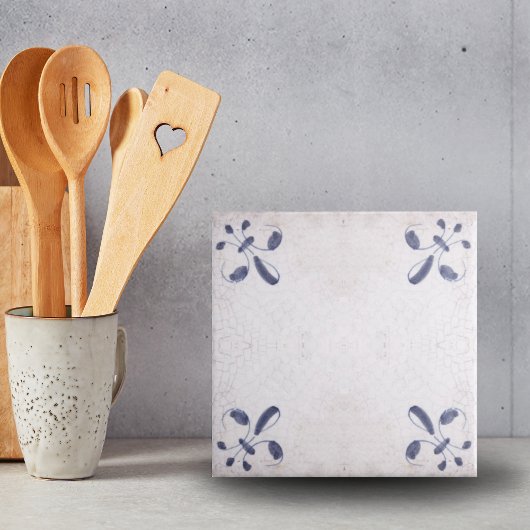 Nederlands Blauw hoekdetail Nederlandse Delftse T Tegeltje