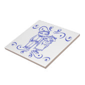 Nederlands Blauw Kinder Tegeltje (Zijkant)